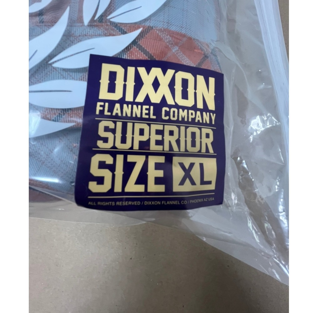 DIXXON FLANNEL Superior Hooded Flannel Jacket Mens XL Orange Plaid Snap Front - Picture 6 of 7